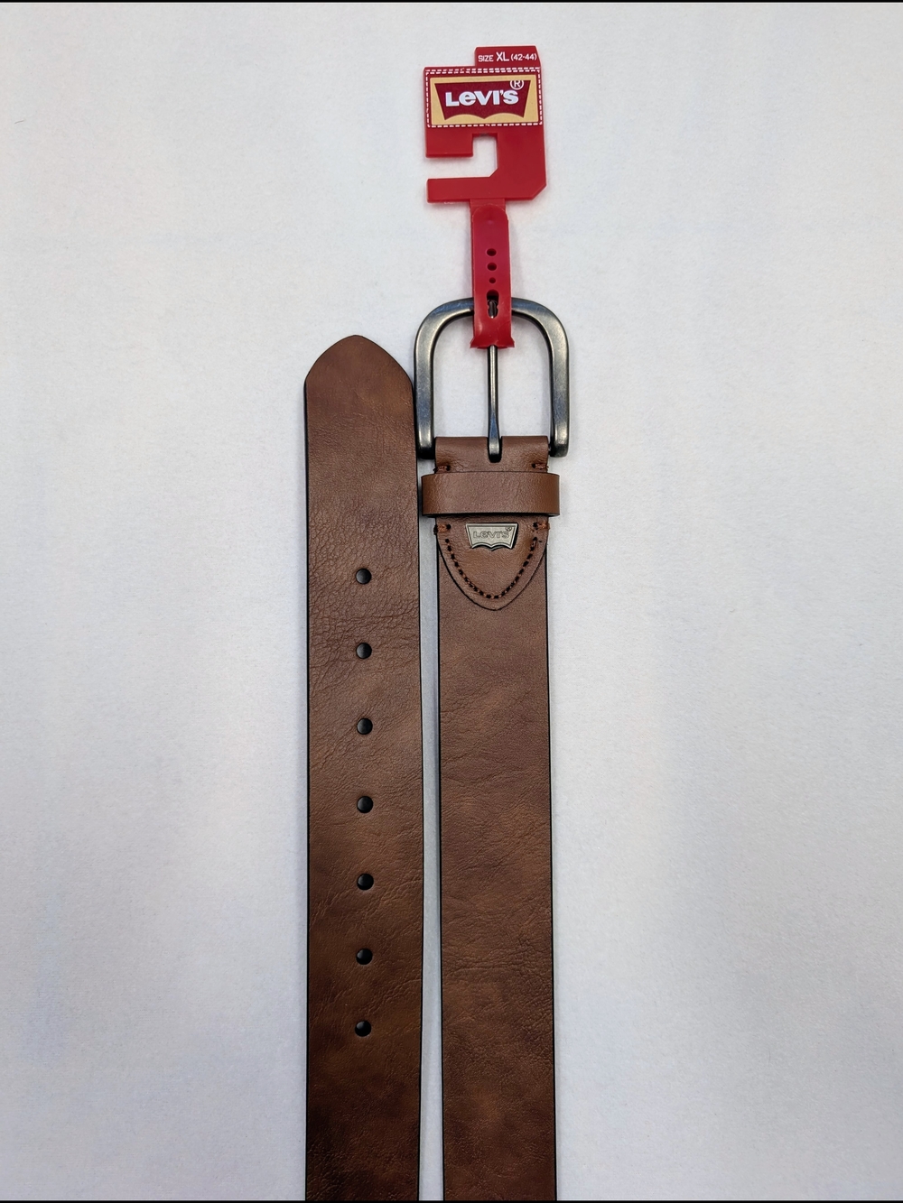 Levi's Brown Leather Men's Belt with Silver Buckle